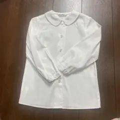 familiar 襟付きホワイト長袖シャツ