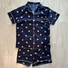GU ドーナツ柄ネイビーサテンパジャマセット Sサイズ
