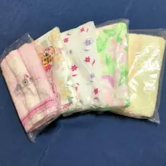 昭和レトロ 花柄タオル 5枚組