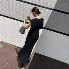 Louere ブラックワンピース オケージョン