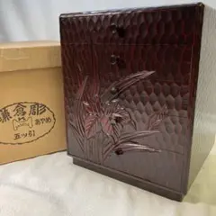 SNT1114 烏城彫 小箪笥 三段 彫刻 引き出し 作家印 時代物 - メルカリ