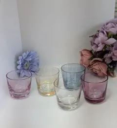 ✨美品✨吹き硝子エナメル彩色リキュールグラス ウラン フランス