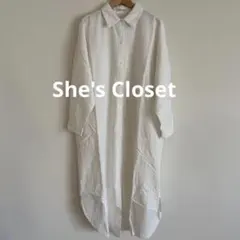 She'sCloset シーズクローゼット 長袖シャツワンピース F ホワイトのサムネイル