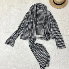 kapital キャピタル　ギンガムチェック　ストール付きシャツ　変形デザインのサムネイル