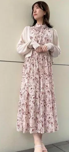 Sustainableフリルプリントワンピース snidel