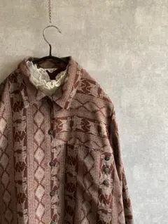 レトロ古着　ヴィンテージ 総柄シャツ　used ビンテージ　希少　昭和レトロのサムネイル