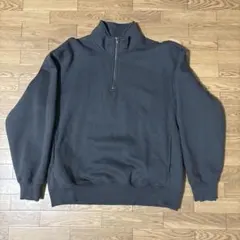 ダークグレー ハーフジップ フリースジャケット