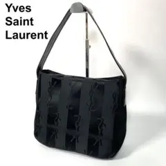 YSL イヴサンローラン ワンショルダーバッグ ホーボー 肩掛け ロゴ ブラック