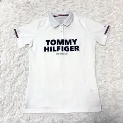 トミーヒルフィガー ゴルフ ポロシャツ 白 ロゴ ウェア ストレッチ