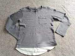 グレー 長袖カットソー ポケット付き