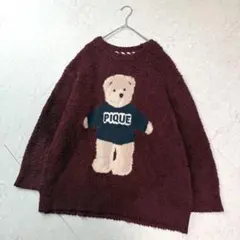 ジェラートピケ ベアジャガードプルオーバー F レッド クマ くま
