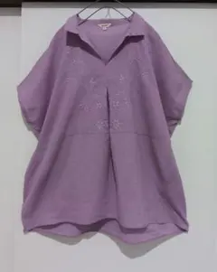 半袖 スキッパーシャツ刺繍入り　studio CLIPスタディオクリップのサムネイル