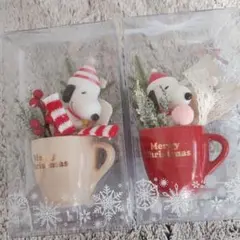 スヌーピー クリスマスカップ型装飾品 　2セット 2020