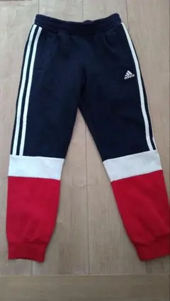 adidas 3本ラインパンツ 130cm ネイビー/レッド