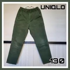 UNIQLO キッズ パンツ 130 カーキ｜ウエストゴム 定番