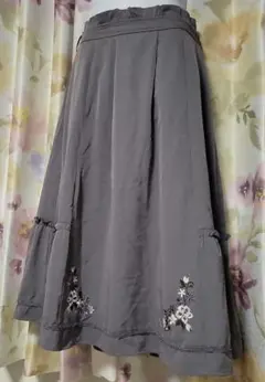 axesfemme /◆花刺繍入り切替フレアスカート