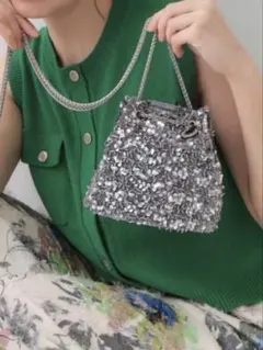 OPAQUE.CLIP【2WAY】スパンコール　　ミニショルダー　巾着バッグ