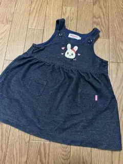 mikiHOUSE ジャンバースカート ウサギ刺繍 フリー