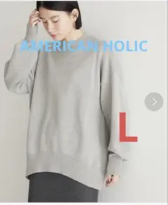【AMERICAN HOLIC】アメリカンホリック　長袖ニット　グレー　L