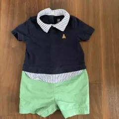 Baby Gap ロンパース 重ね着風 紺/緑 3-6months