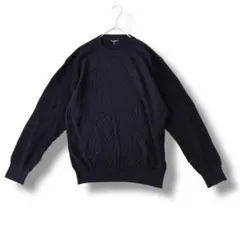 長袖ニット　セーター　メンズ　ネイビー　紺色　Mサイズ 毛100% トップス