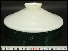 乳白ガラス 電笠 セル巻き 鳥花文様 直径22cm 昭和レトロ R8SB394