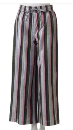 DRAWSTRING PANTS MULTI STRIPE ドロストワイドパンツ