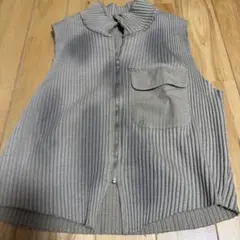 ZARA リブニットベスト ジップアップ