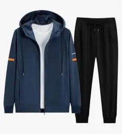 【上2XL/下M】韓国風ストリートセットアップ スウェット メンズ 上下セット