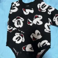 Disney baby ミッキー柄ニットロンパース 70
