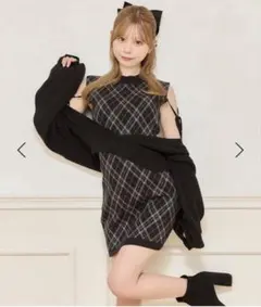 apres jour レイヤード風ニットワンピース グレー