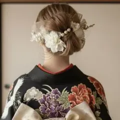 成人式髪飾り　和装　結婚式　　成人式　ヘッドドレス　振袖　卒業式　袴　カチモリ