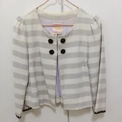 MINIMUM ノーカラージャケット ホワイト・グレー