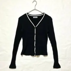 LOUSTIC リブニットカーディガン M ネイビー 綿 美品 日本製のサムネイル