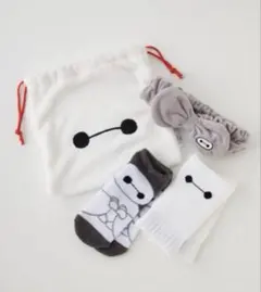 新品キャラクターベイマックス巾着バッグ、ヘアバンド、アームウォーマー、ソックス