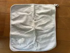 ライトグレー タオルハンカチ フック付き