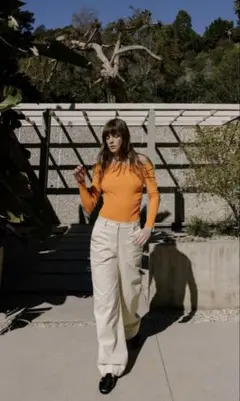 [ZARA] ハイウエストワイドレッグ　スラックスパンツ