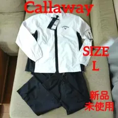 Callaway★キャロウェイレインウェア上下★ホワイト★L新品未使用タグ付き