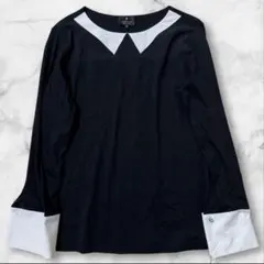 美品 LANVIN COLLECTION つけ襟カットソー ブラウス 2way