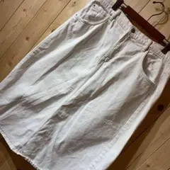 AE4338 ZARA ザラ BIGデニムスカート ホワイト レディース 32