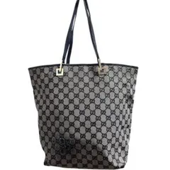 GUCCI グッチ GG GG柄キャンバス トートバッグ ネイビー ゴールド金具