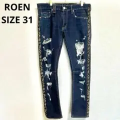 ROEN スカル刺繍 ダメージ加工デニム　Y2K 高原弘 日本製 サイズ31のサムネイル