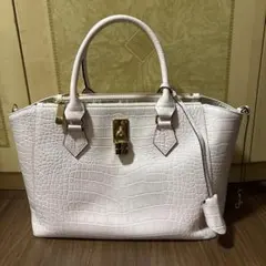 サマンサタバサ クロコダイル風ハンドバッグ 中型