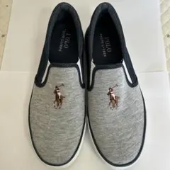 ラルフローレン　ポロマークスリッポン　スニーカー　24 デニム　グレー