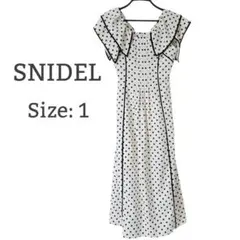 【美品】SNIDEL ラッフルカラープリントワンピース ドット 1サイズ