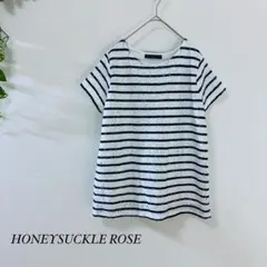 HONEYSUCKLE ROSE 半袖トップス ボーダー レース切り替え Mのサムネイル