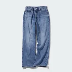 ¥2900→2500☆ユニクロ ワイドストレートジーンズ 丈長24