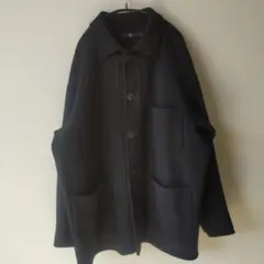 ユニクロ+J ウールブレンドオーバーサイズシャツジャケット【ブラック・L】