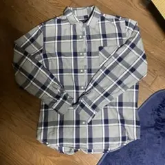ナノユニバース　チェック柄 長袖シャツ グレー　ネイビー