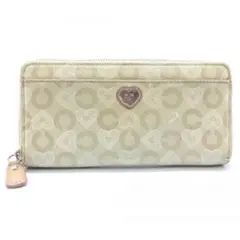 コーチ COACH 長財布 ラウンドファスナー オプアート ハートモチーフ